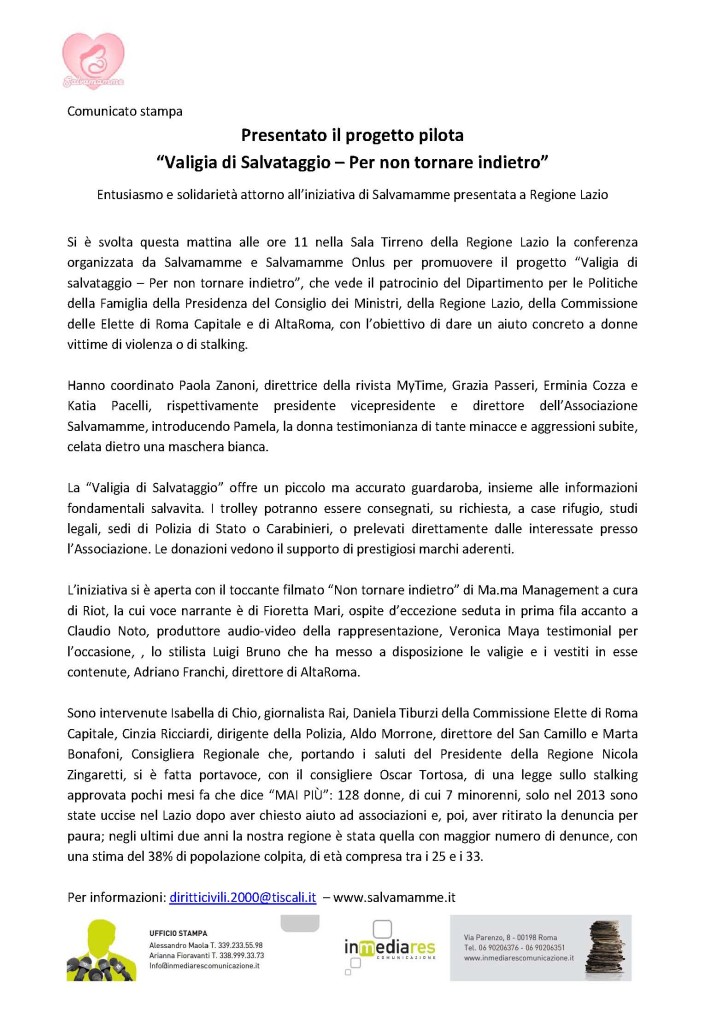 Cs_Salvamamme_Valigia di Salvataggio_Regione Lazio_070314post