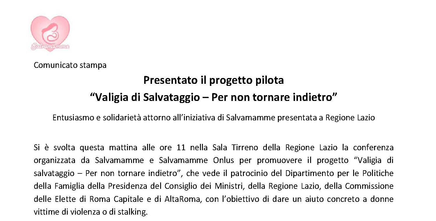 Entusiasmo e solidarietà per il progetto “Valigia di Salvataggio – Per non tornare indietro”